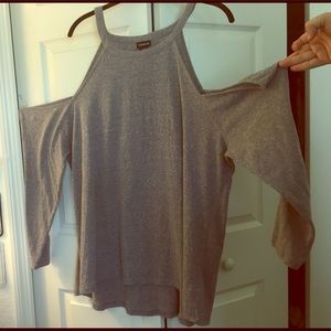 Gray Cold Shoulder Halter